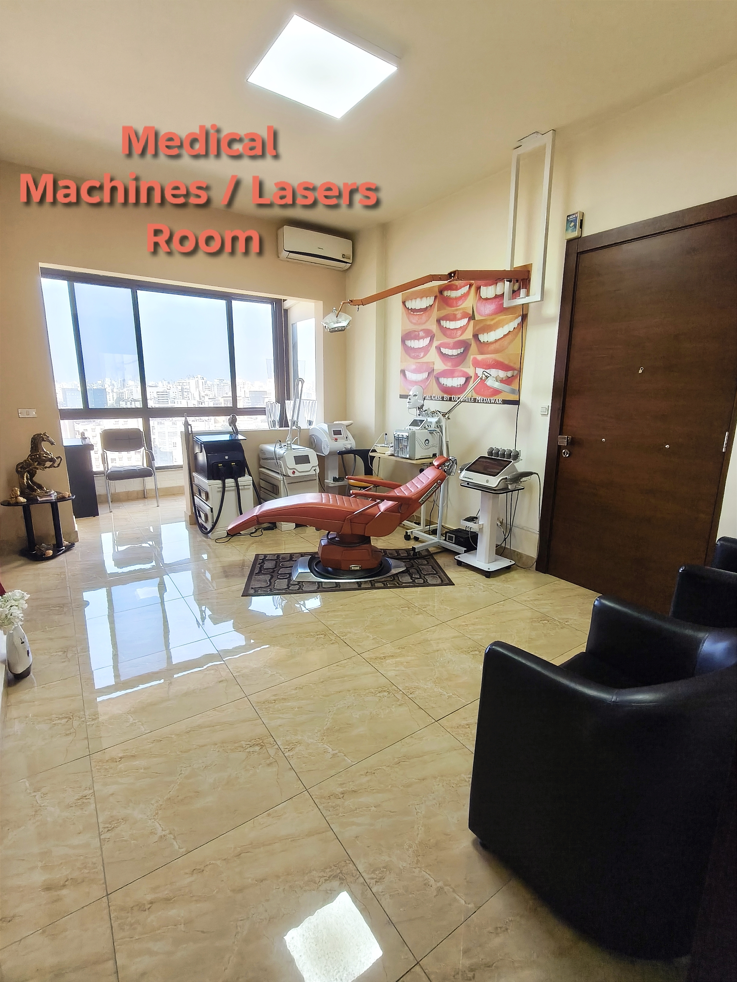 Medical lasers and aesthetic machines room